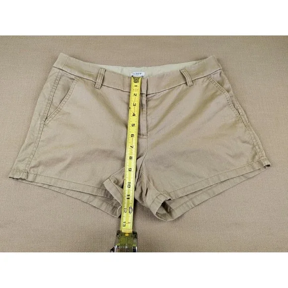 J. Crew Women's 8 Beige Tan Khaki Chino 100% Cotton Shorts 3.5" Inseam Mid Rise - Picture 11 of 11